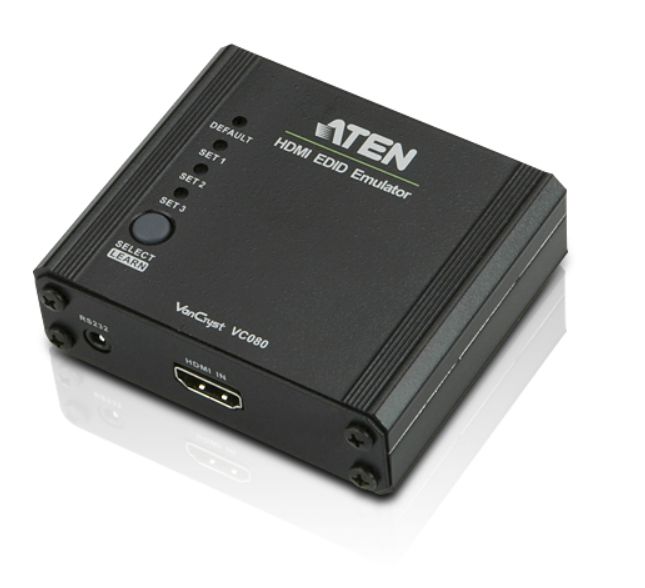 Aten Émulateur EDID HDMI 4K VC080 avec programmateur - Compatible HDCP, Dolby True HD, DTS HD, résolutions jusqu'à 1080p et WUXGA
