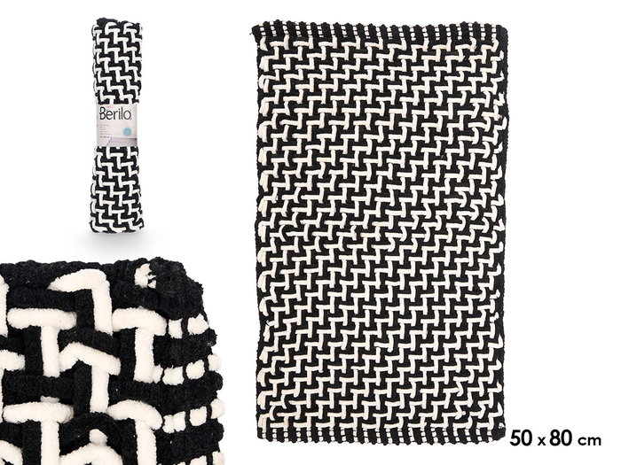 Berilo Tapis de Bain Noir 50x80 cm - 60% Polyester, 40% Coton (Set de 24) Berilo Tapis de Bain Noir 50x80 cm - 60% Polyester, 40% Coton (Set de 24)