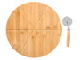Kinvara Set Table Bambou Découpeur Pizza 38x3,5x35 cm (Set de 8)