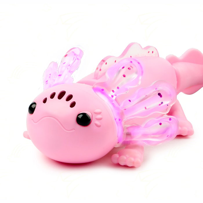 BIZAK Fingerlings Axolotl Nadador 61853142 - Peluche interactive avec plus de 50 sons, réactions et fonction de nage lumineuse - Jouet pour enfants dès 5 ans