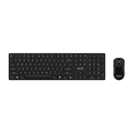MSI FORGE K210 W COMBO - Pack clavier et souris sans fil USB avec batterie rechargeable, interrupteurs scissor, DPI ajustable, disposition ES