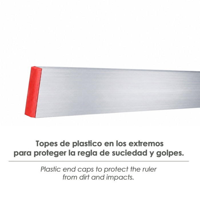 WOLFPACK LINEA PROFESIONAL Règle en aluminium rectangulaire de 150 cm WOLFPACK LINEA PROFESIONAL Règle en aluminium rectangulaire de 150 cm