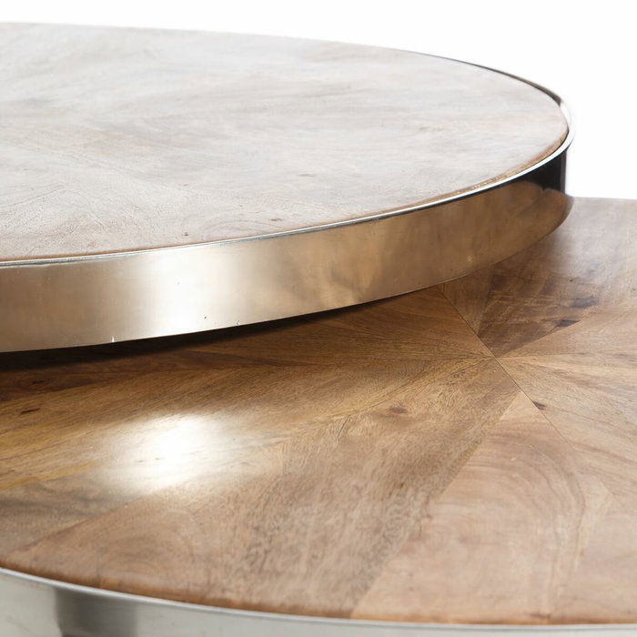 BigBuy Home Table Basse Argenté Naturel (2 Unités)