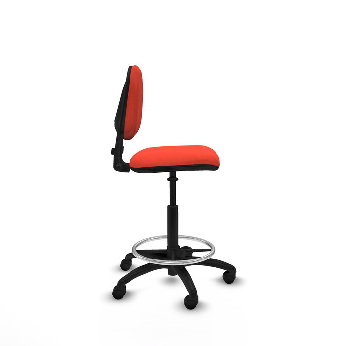 Tabouret Taburete Isso Contact permament de base Tissu Orange foncé Structure polyamide noire Sans accoudoirs Sans appui-tête Roulettes en nylon 50 mm Tabouret Taburete Isso Contact permament de base Tissu Orange foncé Structure polyamide noire Sans accoudoirs Sans appui-tête Roulettes en nylon 50 mm