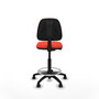Tabouret Taburete Isso Contact permament de base Tissu Orange foncé Structure polyamide noire Sans accoudoirs Sans appui-tête Roulettes en nylon 50 mm