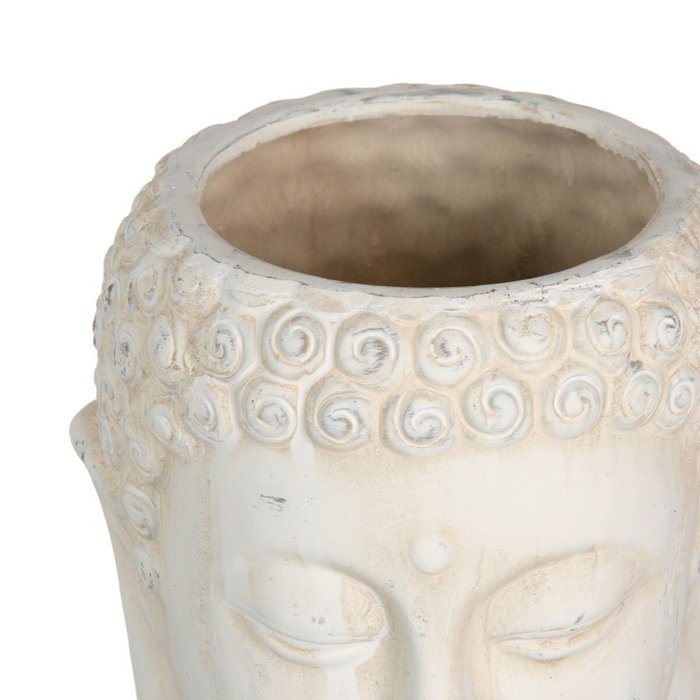 BigBuy Garden Cache-pot Crème Terre cuite Buda Oriental BigBuy Garden Cache-pot Crème Terre cuite Buda Oriental