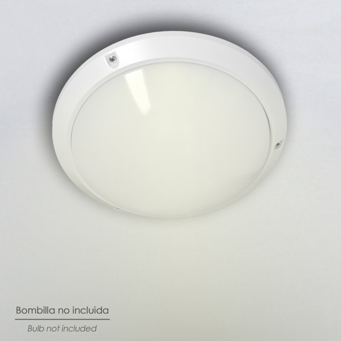 PAPILLON Plafonnier Blanc IP54 pour Intérieur et Extérieur Ø 27 cm E27