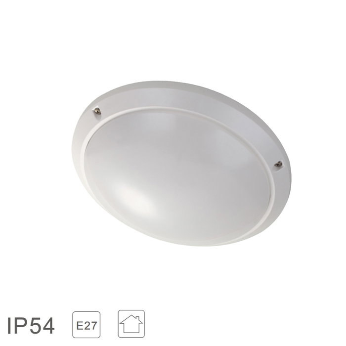 PAPILLON Plafonnier Blanc IP54 pour Intérieur et Extérieur Ø 27 cm E27