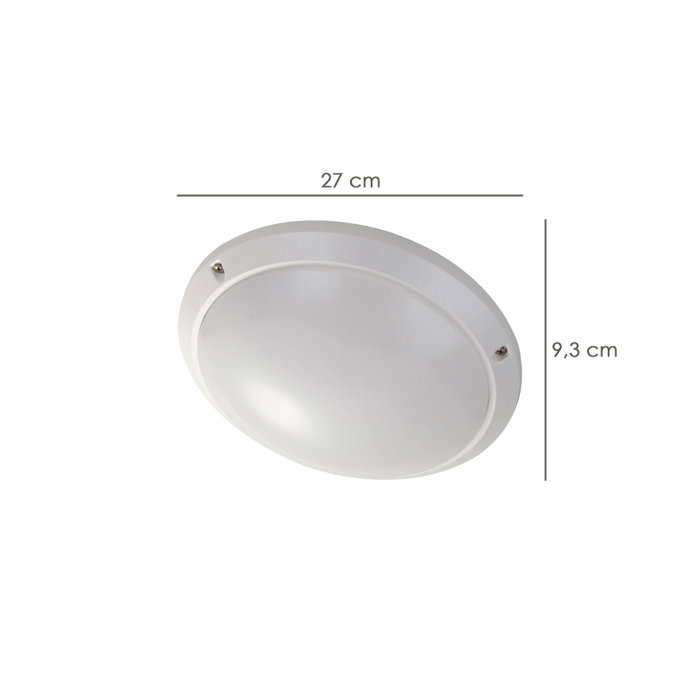PAPILLON Plafonnier Blanc IP54 pour Intérieur et Extérieur Ø 27 cm E27