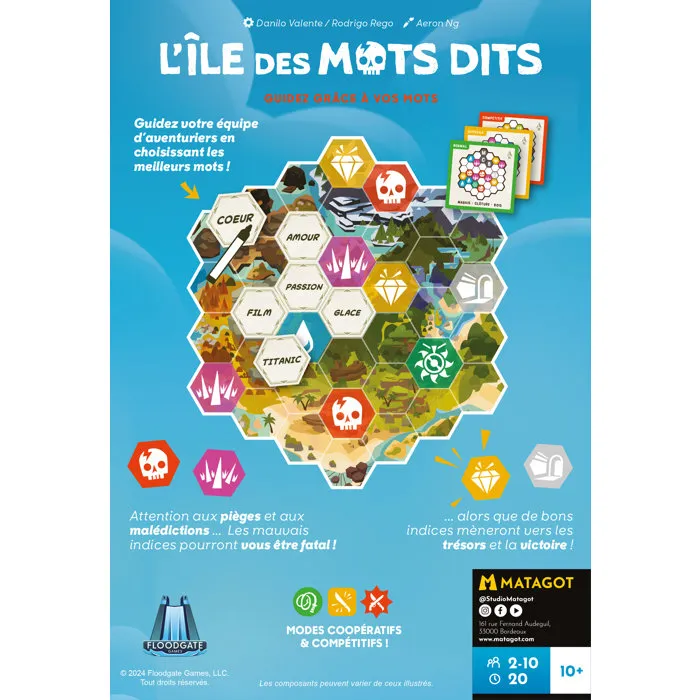 Asmodee Jeu de société L'Île des Mots Dits - Jeu coopératif ou compétitif de mots - 2 à 10 joueurs à partir de 10 ans - Français
