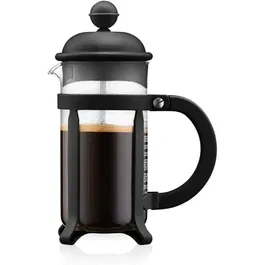 Bodum Java Cafetière à Piston, 0.35 L (3 tasses), Noir, Monture et Couvercle en Plastique