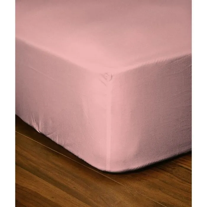 Lovely Home Drap-housse LH71624 160x200+35 cm Rose Poudré 100% Coton