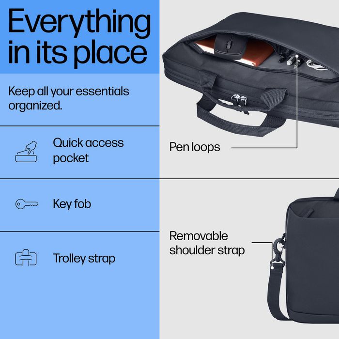 HP Sacoche PC Portable 16 Pouces, Mallette Protection, Compartiment Matelassé, Résistante à l'Eau, 12L, Polyester 600D Recyclé, Garantie 3 Ans HP Sacoche PC Portable 16 Pouces, Mallette Protection, Compartiment Matelassé, Résistante à l'Eau, 12L, Polyester 600D Recyclé, Garantie 3 Ans