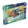 Ravensburger Kit de Peinture par Numéros 25846 CreArt Kids - Horde de Chevaux 31x21cm avec Cadre, 20 Pots et Pinceau, Lignes Pré-peintes, À partir de 9 ans