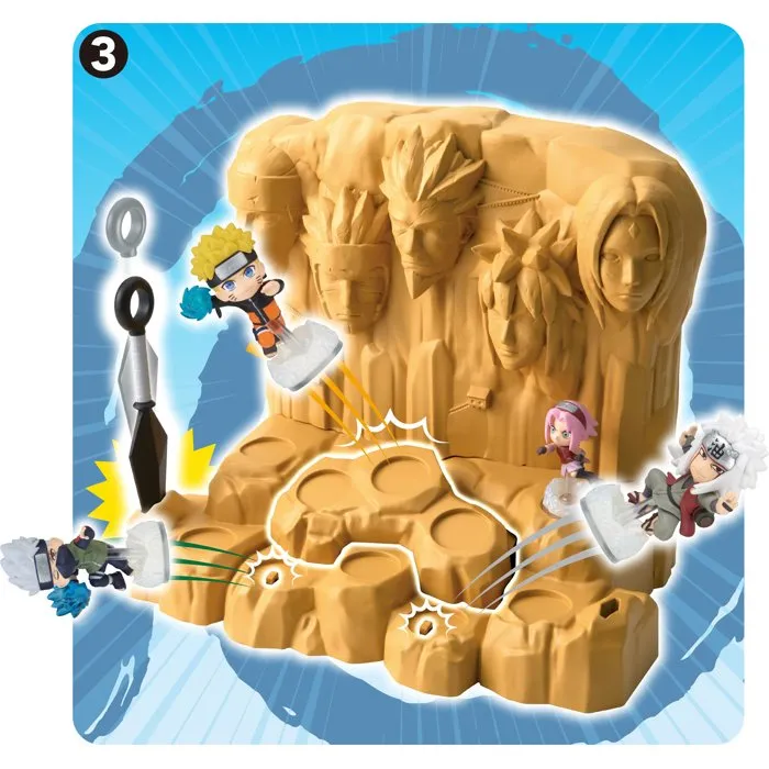 Epoch Games Naruto Shippuden Hokage Rock Survival avec 4 figurines