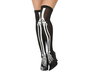 Collants Femme Noirs à Motif Os Blancs pour Déguisement Halloween - Accessoire Adulte