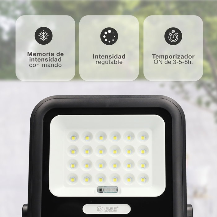 GSC Evolution Proyector solar LED Miloha 100W 6500K IP65 Negro