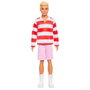 Barbie Ken Fashionista avec polo à rayures rouges et short rose