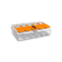 Wago Connecteur rapide avec levier 5 voies, transparent