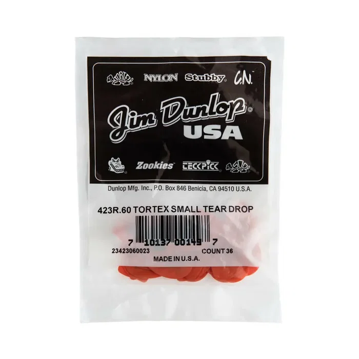 DUNLOP Pack de 36 médiators Tortex® Small Teardrop - 0,60 mm