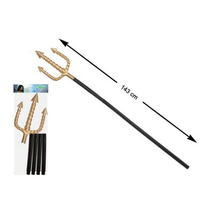 BigBuy Carnival Trident Noir et Doré 143 cm