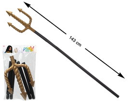 Tridente costume noir et doré 143 cm pour démon ou dieu marin - Accessoire carnaval, Halloween, événement mythologique
