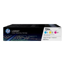 HP Cartouches de Toner 126A (CF341A) Authentiques Pack de 3 Couleurs (Cyan, Magenta, Jaune) pour HP LaserJet Pro CP1025