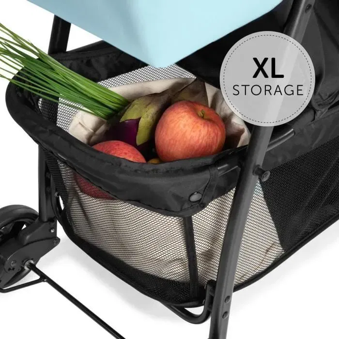 Hauck Sport Poussette canne Pliable inclinable Capote Pare-Soleil 4 roues pivotantes Noir Bleu - Dès la naissance jusqu'à 15 kg