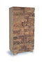 GINER Y COLOMER Armoire 2 portes en bois de manguier avec détails en bois récupéré, finition naturelle - 180 x 90 x 50 cm