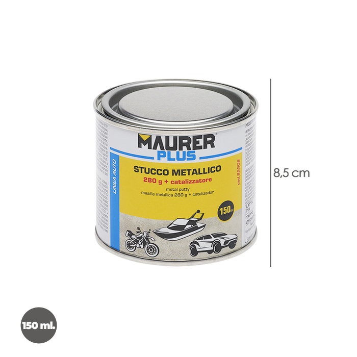 MAURER Mastic Réparateur pour Métaux 325 ml avec Durcisseur MAURER Mastic Réparateur pour Métaux 325 ml avec Durcisseur
