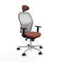 Piqueras y Crespo Chaise de Bureau avec Appui-tête 1D086N1 Blanc Marron
