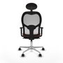Piqueras y Crespo Chaise de Bureau avec Appui-tête 1D086N1 Blanc Marron