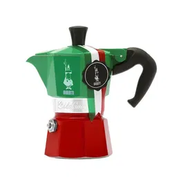 Bialetti Cafetière italienne La Mokina Italia - 1 tasse (40 ml) - Vert ou Rouge - Pour tous feux sauf induction