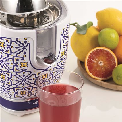 Ariete 413 CAPRI Exprimidor Électrique Rétro avec Finition Métal et 2 Cônes pour Jus de Fruits Sans Résidus