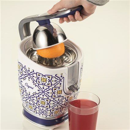 Ariete 413 CAPRI Exprimidor Électrique Rétro avec Finition Métal et 2 Cônes pour Jus de Fruits Sans Résidus
