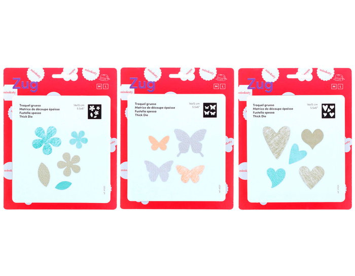 Misskuty Set de 3 Emporte-pièces épais ZUG Fleurs, Papillons et Cœurs