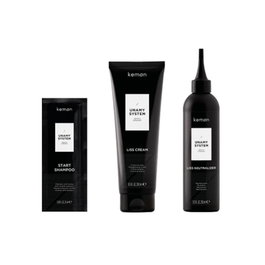 Kemon Unamy System Liss Set : Shampoing 20 ml, Crème Liss 250 ml, Lotion Neutralisante 250 ml