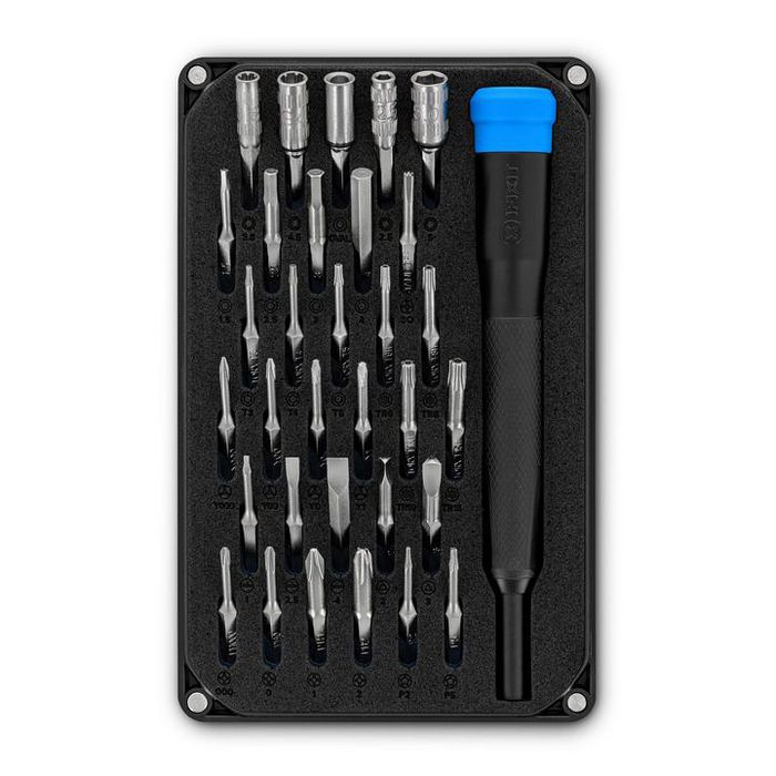 iFixit Moray - Kit de tournevis de précision 4 mm avec 32 embouts magnétiques, manche ergonomique et étui de rangement iFixit Moray - Kit de tournevis de précision 4 mm avec 32 embouts magnétiques, manche ergonomique et étui de rangement