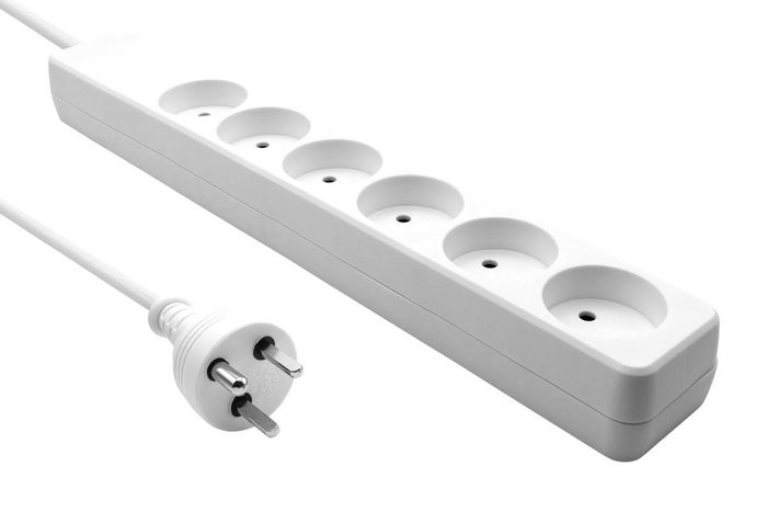 ProXtend Multiprise danoise 6 prises 1 mètre blanche ProXtend Multiprise danoise 6 prises 1 mètre blanche
