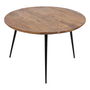 Jeu de 2 tables Noir Naturel Métal Fer Bois d'acacia 70 x 70 x 40 cm (2 Unités)