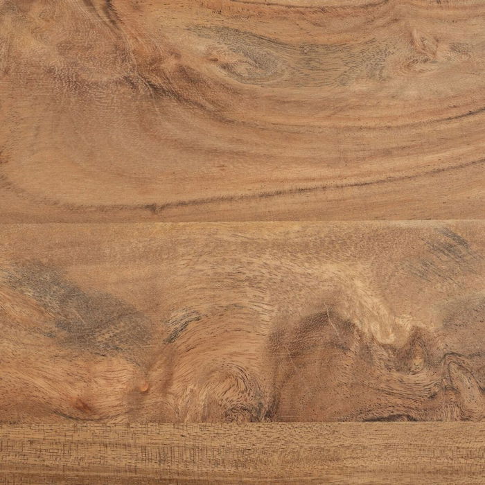 Jeu de 2 tables Noir Naturel Métal Fer Bois d'acacia 70 x 70 x 40 cm (2 Unités)