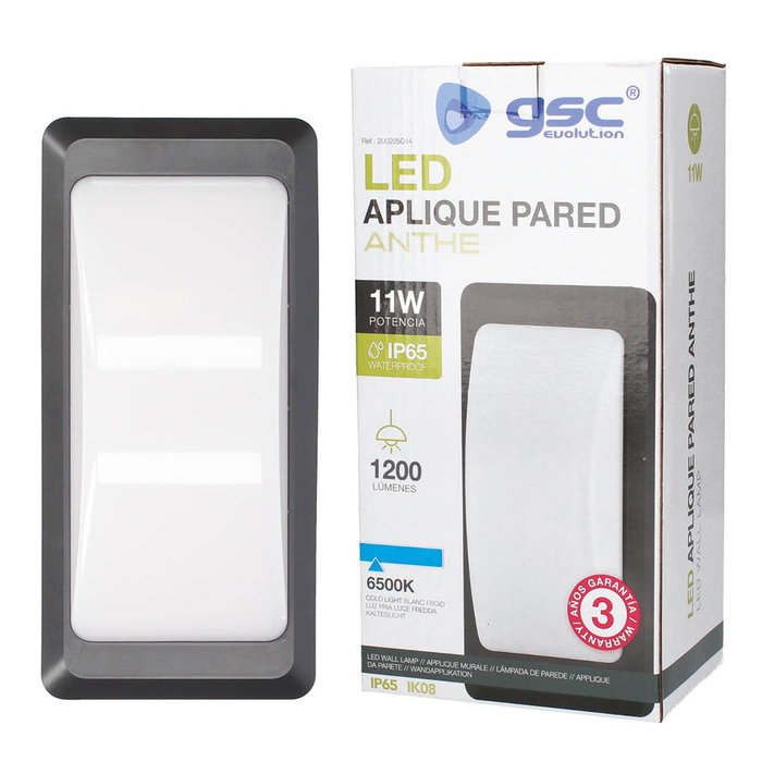 GSC Evolution Anthe Aplique murale LED 11W Gris anthracite IP65