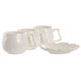 Home ESPRIT Jeu de 6 tasses avec plat Blanc Porcelaine 120 ml