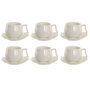 Home ESPRIT Jeu de 6 tasses avec plat Blanc Porcelaine 120 ml