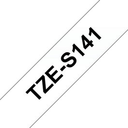 Cassette ruban étiqueteuse Brother TZe-S141 - Noir sur transparent - Adhésif extra fort - 18mm x 8m pour P-touch
