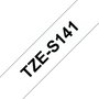 Cassette ruban étiqueteuse Brother TZe-S141 - Noir sur transparent - Adhésif extra fort - 18mm x 8m pour P-touch