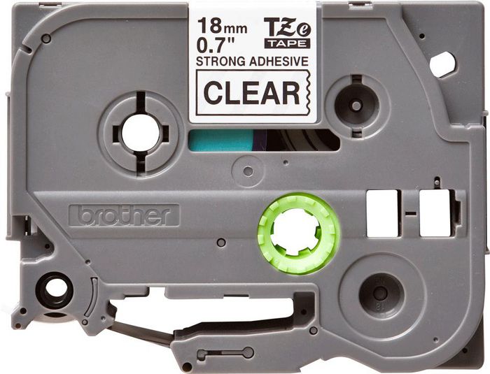 Cassette ruban étiqueteuse Brother TZe-S141 - Noir sur transparent - Adhésif extra fort - 18mm x 8m pour P-touch
