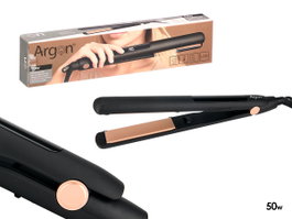 Argon Lisseur Cheveux Céramique LCD 50W Fin Touch Souple, 29x3x3 cm, Noir/Doré, avec Contrôle Température (Set de 6)
