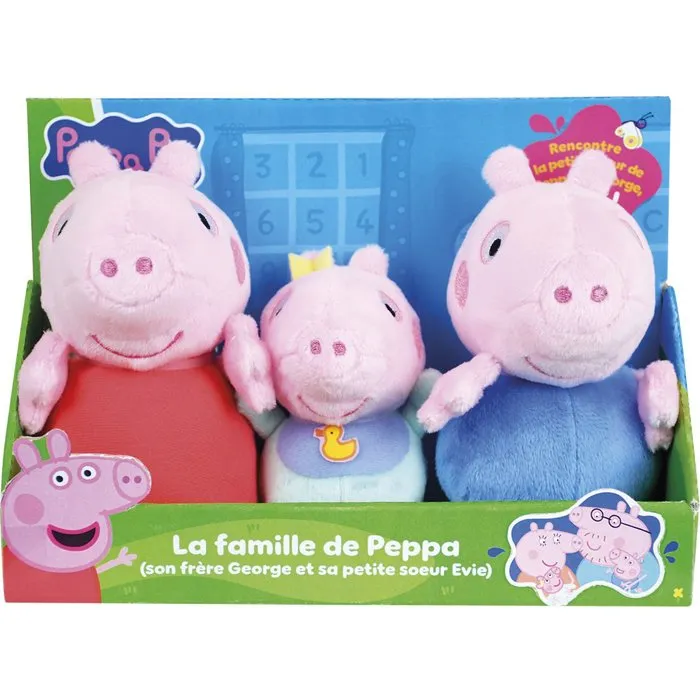 Jemini Coffret de peluches Peppa Pig - Peppa, Georges et Evie - 3 personnages