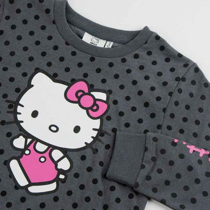 Sweat-shirt Enfant Hello Kitty Gris foncé Sweat-shirt Enfant Hello Kitty Gris foncé